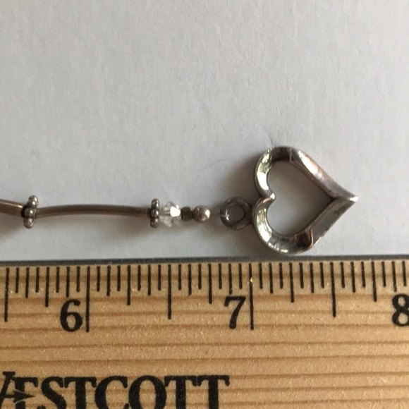 Vintage Handmade Pacific Opal Swarovski Crystal Curved Sterling Silver Bracelet - Picture 8 of 8